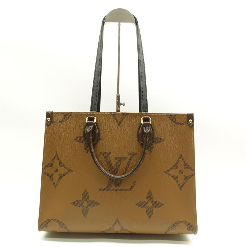 Pre-owned Louis Vuitton Onthego MM Reverse Coated Canvas Tote - TS