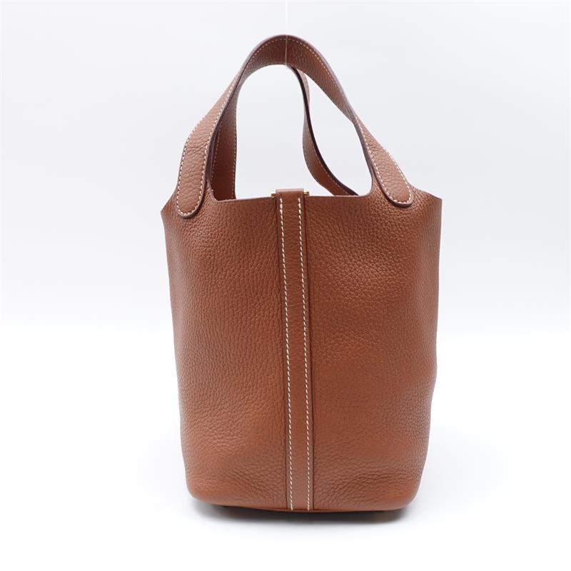 【Deal】Hermès Picotin 18 Brown Leather Tote Handbag -TS