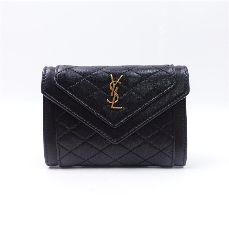 Pre-owned Saint Laurent Black Calfskin Wallet