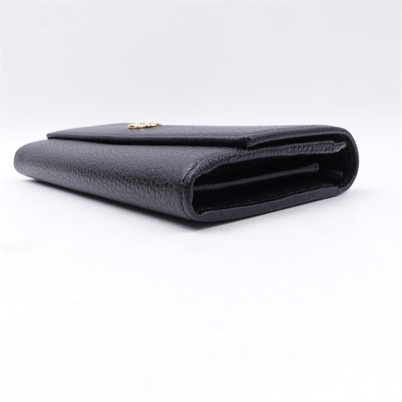 Pre-owned Gucci Black Calfskin Long Wallet