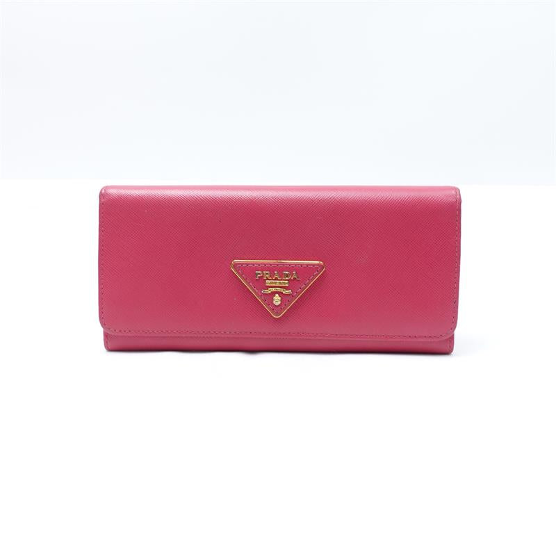 Pre-owned Prada Rose Pink  Calfskin Long Wallet