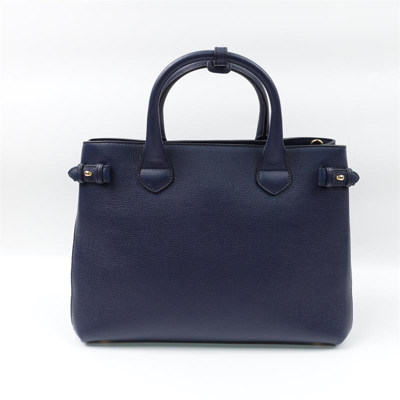 【DEAL】Pre-owned Burberry Banner Small Navy Calfskin Shoulder Bag - TS