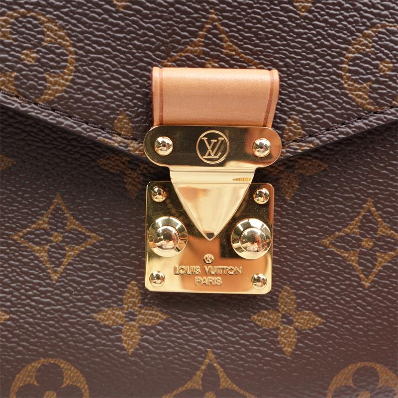 Pre-owned Louis Vuitton Pochette Metis Brown Monogram Canvas Satchel