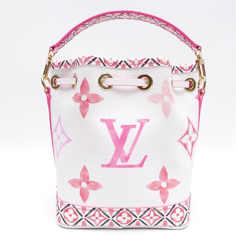 Pre-owned Louis Vuitton White &Pink Calfskin Bucket Bag-HZ