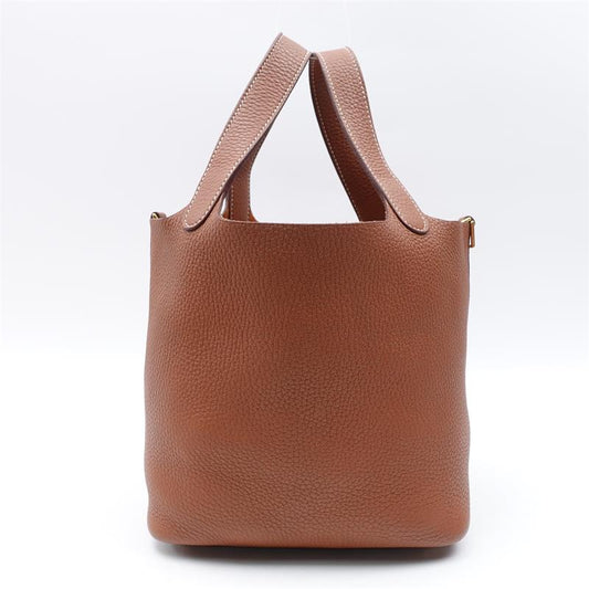【Deal】Hermès Picotin 18 Brown Leather Tote Handbag -TS