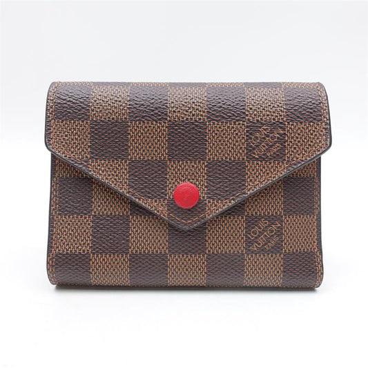 【DEAL】Pre-owned Louis Vuitton Victorine Damier Coated Canvas Short Wallet-TS