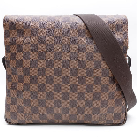 Pre-owned Louis Vuitton Naviglio Brown Coated Canvas Clutch-TS
