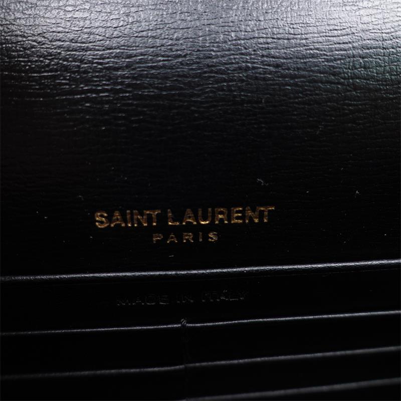 Pre-owned Saint Laurent Sunset Black Calfskin Shoulder Bag