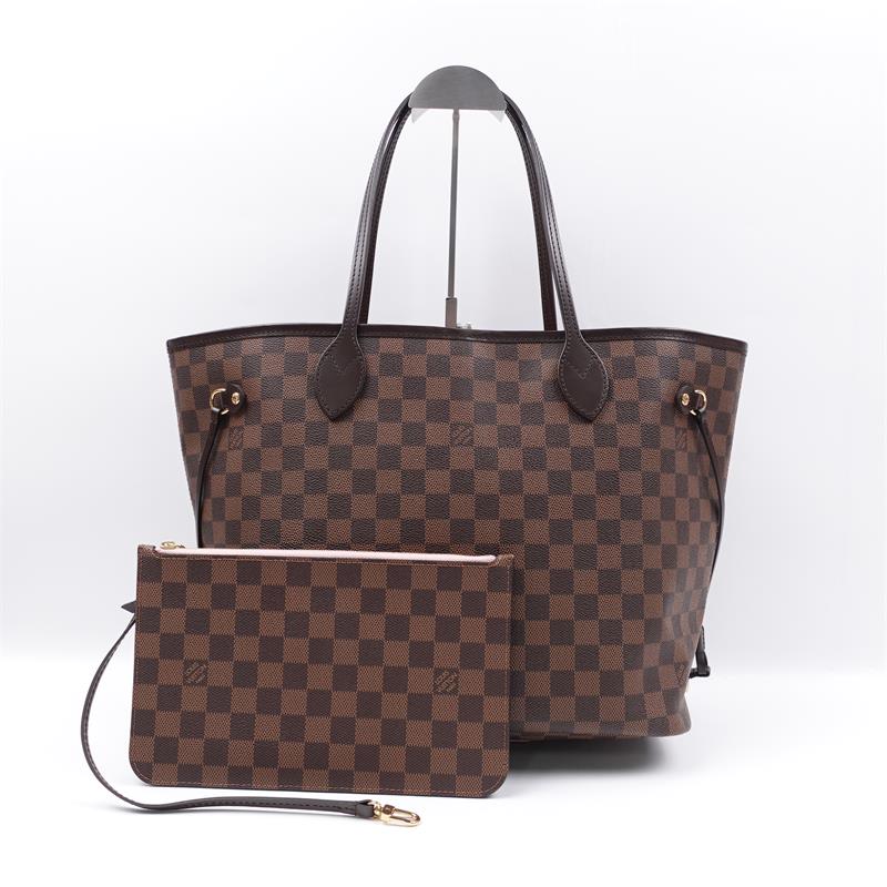 Pre-owned Louis Vuitton Damier Eben Neverfull Coated Canvas Shoulder Bag