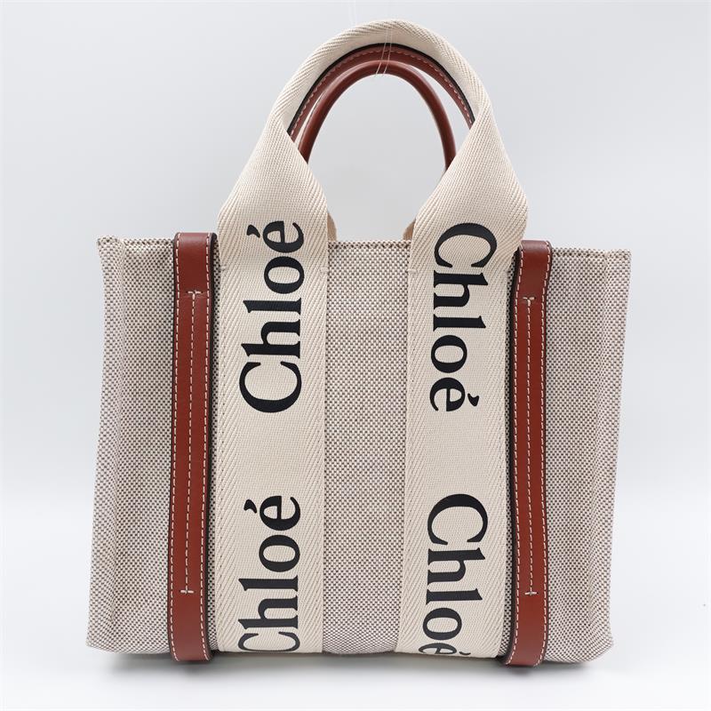 Pre-owned Chloe Woody Beige Canvas Tote - HZ