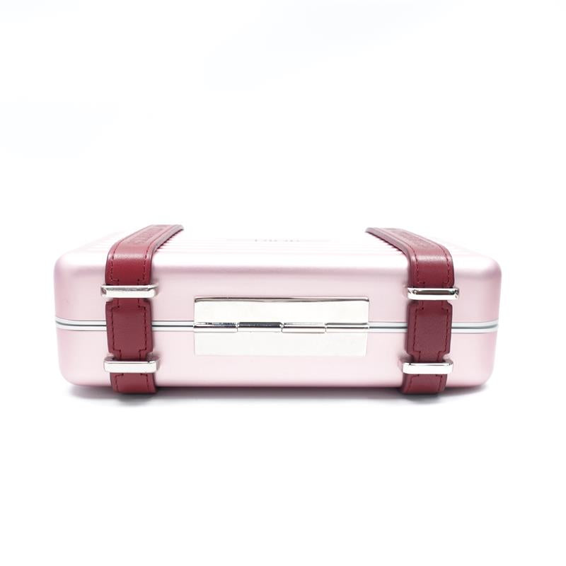 Dior×Rimowa Personal Clutch On Strap Aluminium Pink Box-TS