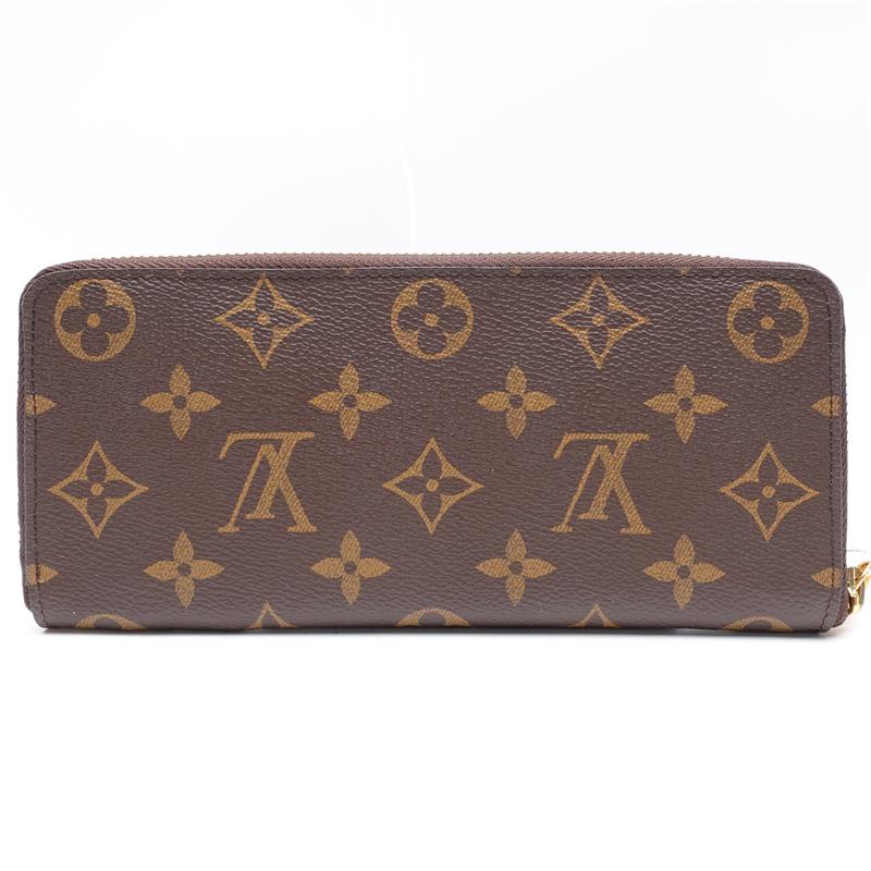 Pre-owned Louis Vuitton Clemence Monogram Brown & Yellow Wallet