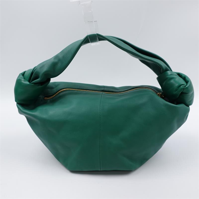 【Company Deal】Pre-owned Bottage Veneta Double Knot Green Calfskin Handle Bag-HZ