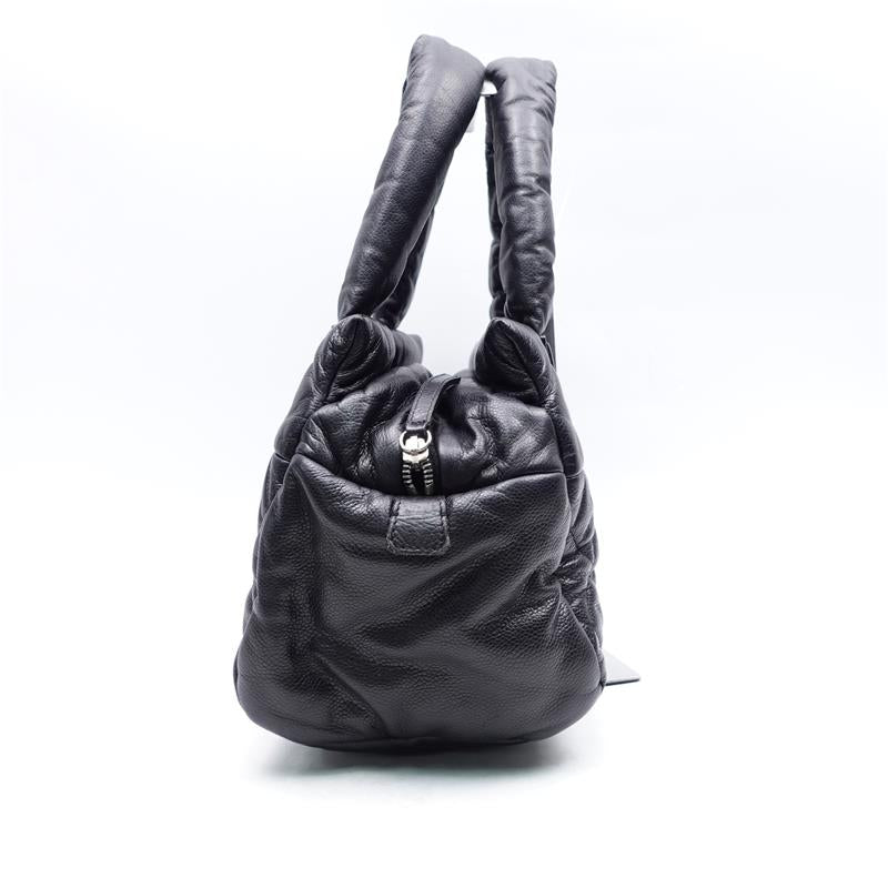 Pre-owned Chanel Black Calfskin Handle Bag-TS