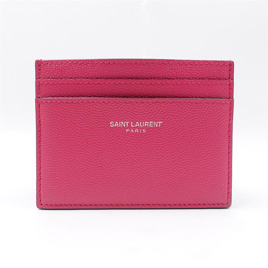 Saint Laurent Fushia Calfskin Card Holder-TS