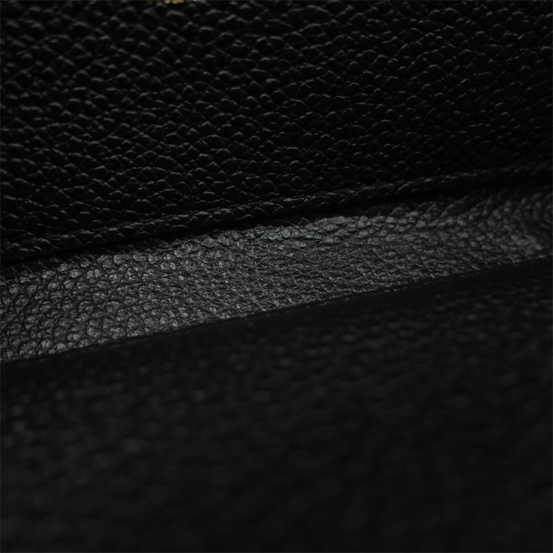 Pre-owned Louis Vuitton Clemence Black Monogram Calfskin Zippy Wallet