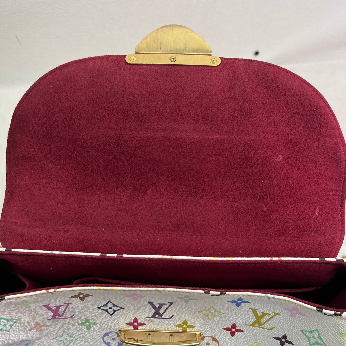 Pre-Owned Louis Vuitton Marilyn White Multicolor Canvas Shoulder Bag T10463362