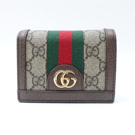 【DEAL】Pre-owned Gucci Ophidia Beige Coated Canvas Short Wallet