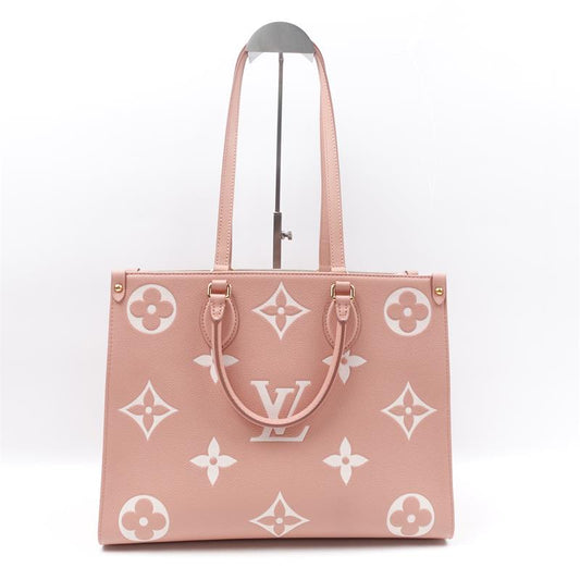 Louis Vuitton Onthego Mm Pink and cream Leather Tote