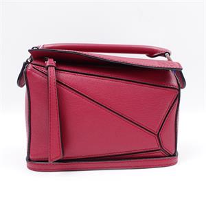 【DEAL】Loewe Mini Puzzle Fuchsia Leather Cross Body Bag - HZEN