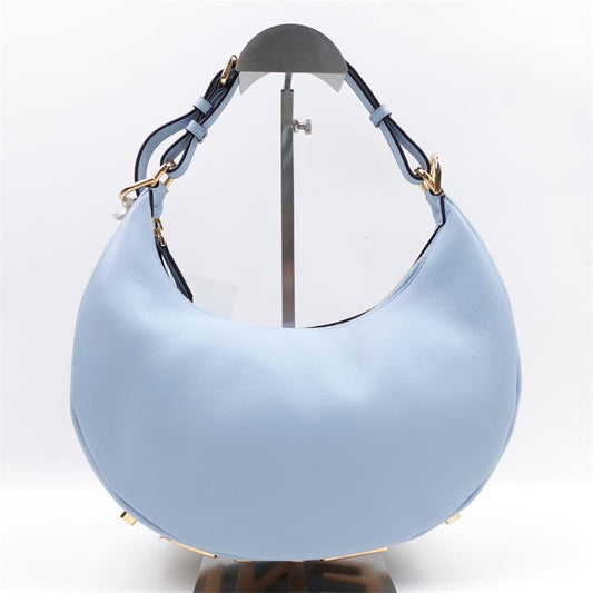 [DEAL]Pre-owned Fendi Graphy Blue Calfskin Shoulder Bag-HZ