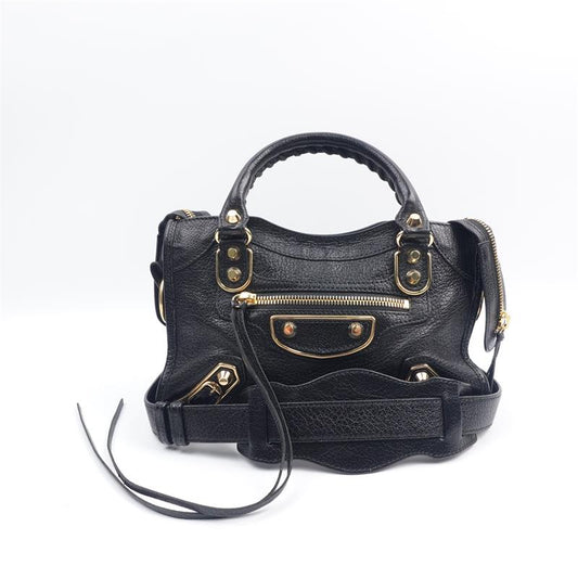Pre-owned Balenciaga Citymini Black Calfskin Handbag-HZ
