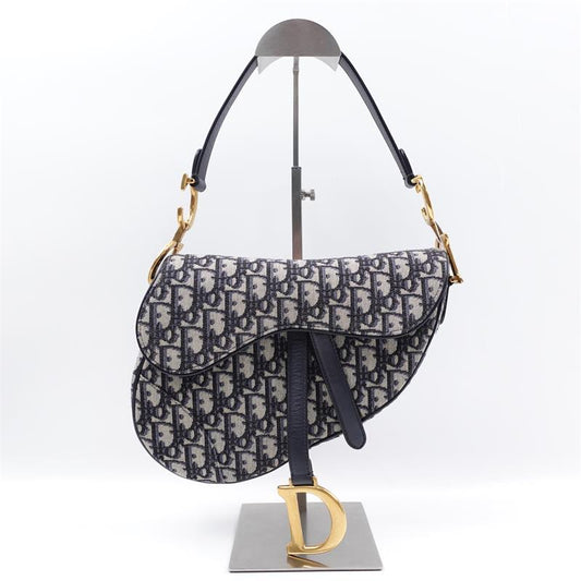 Pre-owned Dior Saddle Blue Canvas Shoulder Bag