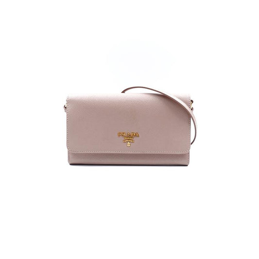 Pre-owned Prada Pink Saffiano Leather Shoulder Bag
