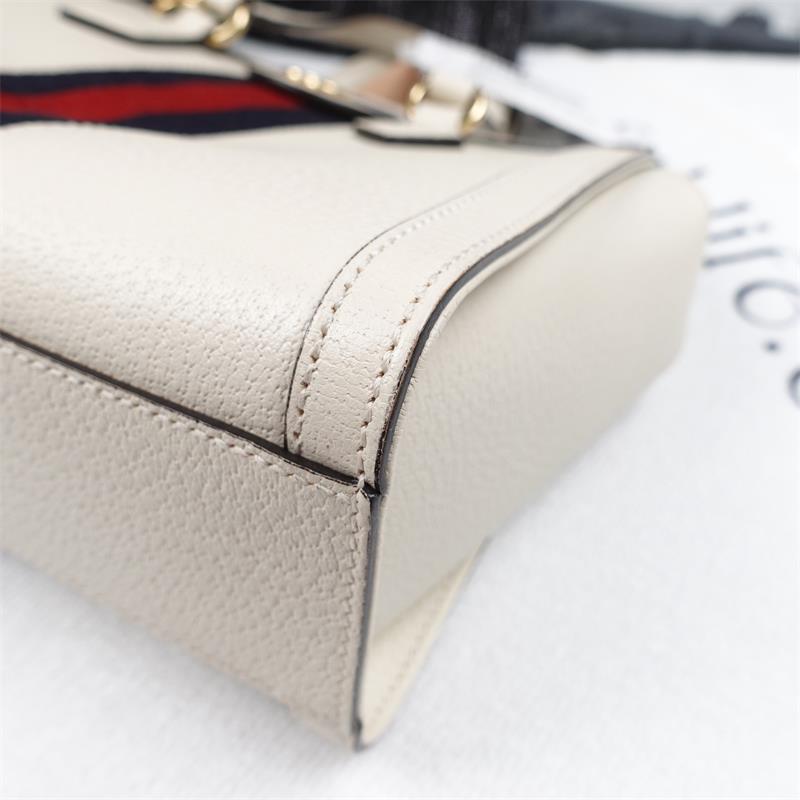 Pre-owned Gucci Ophidia Small Cream Calfskin Shoulder Bag