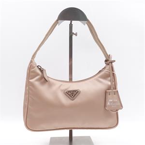 Prada Re-Edition Mini Beige Nylon Hobo Bag.