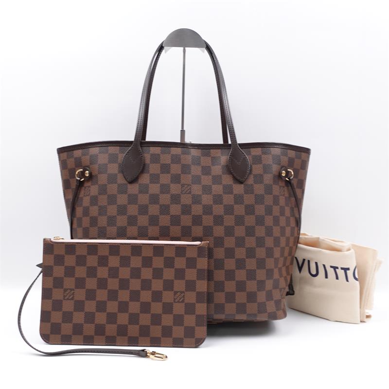 Pre-owned Louis Vuitton Damier Eben Neverfull Coated Canvas Shoulder Bag