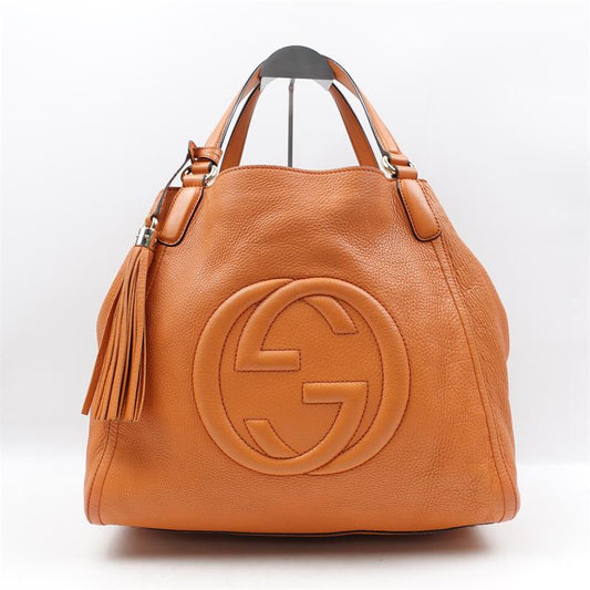 Pre-owned Gucci Soho Orange Calfskin Handbag-TS