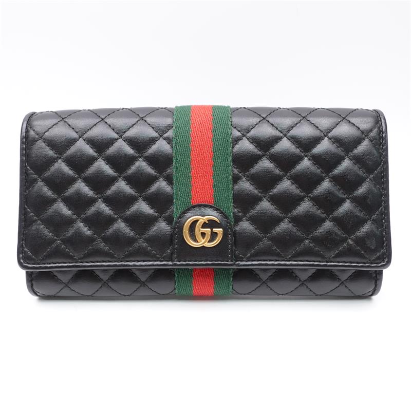 Pre-owned Gucci Ophidia Black Calfskin Wallet