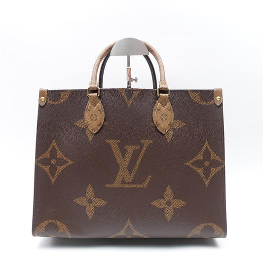 Pre-owned Louis Vuitton On The Go Brown Coated Canvas Tote-TS