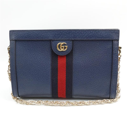 【Company Deal】Pre-owned Gucci Blue Ophidia Calfskin Crossbody Bag-HZ