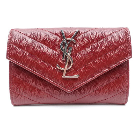 Saint Laurent Red Calfskin Short Wallet