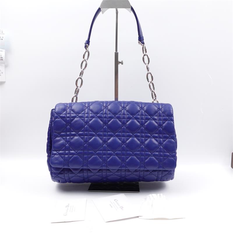 Pre-owned Dior Lady Blue Calfskin Shoulder Bag