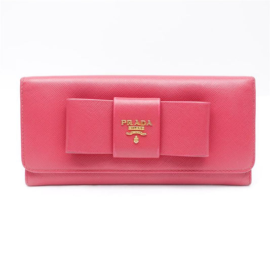 Pre-owned Prada Rose Pink Calfskin Long Wallet