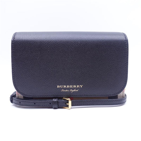 【DEAL】Pre-owned Burberry Black & Plaid Canvas Crossbody Bag