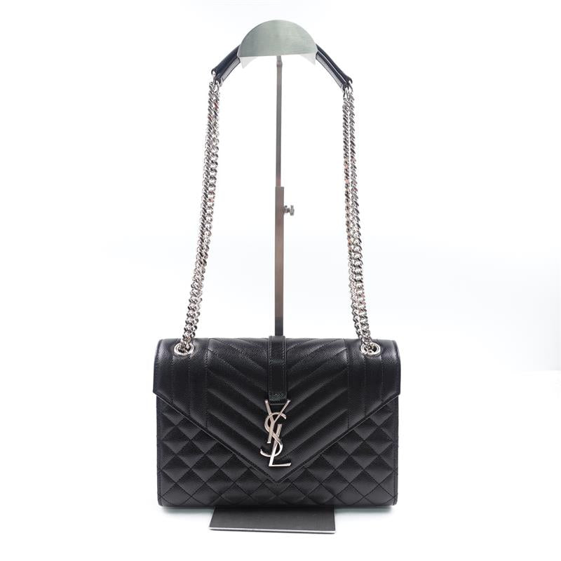 Pre-owned Saint Laurent Envelope Black Calfskin Shoulder Bag