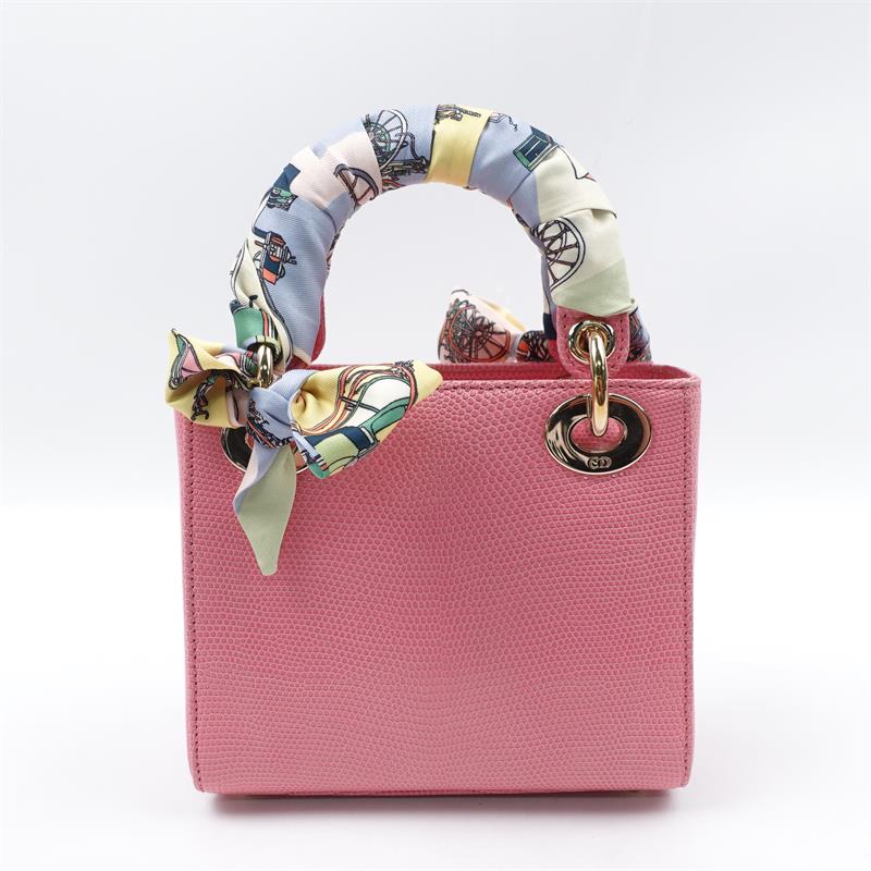 Dior Lady Pink Lizard Handbag