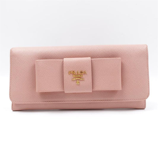 Pre-owned Prada Pink Calfskin Long Wallet