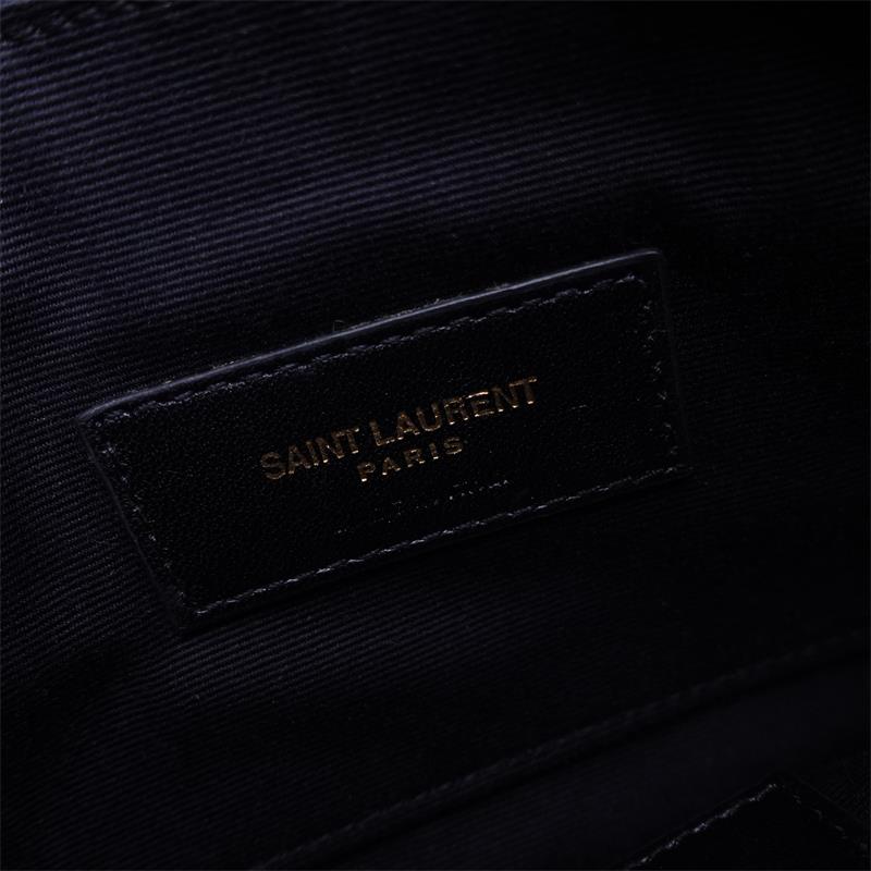 Pre-owned Saint Laurent Black Monogram Calfskin Clutch