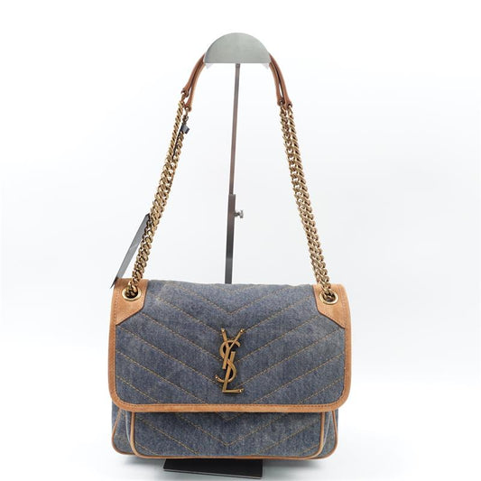 Saint Laurent Niki Medium Denim Shoulder Bag-TS