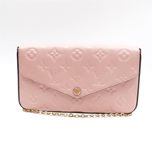 Louis Vuitton Pochette Felicie Pink Monogram Calfskin Cross Body Bag-TS