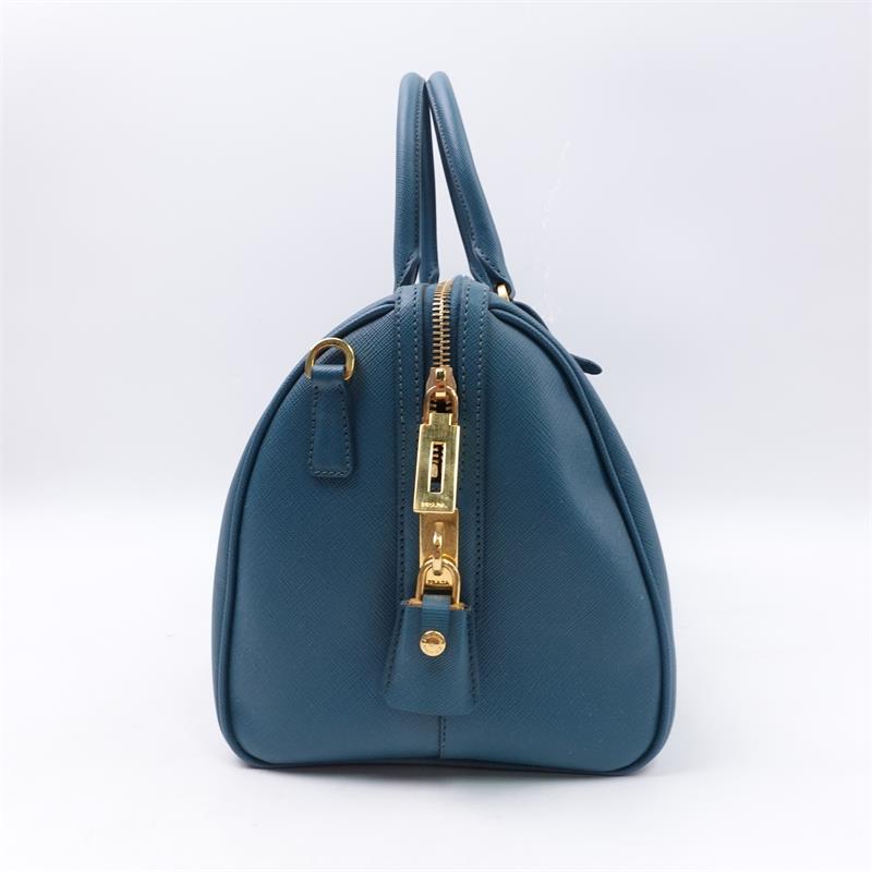 【DEAL】Pre-owned Prada Teal Saffiano Shoulder Bag