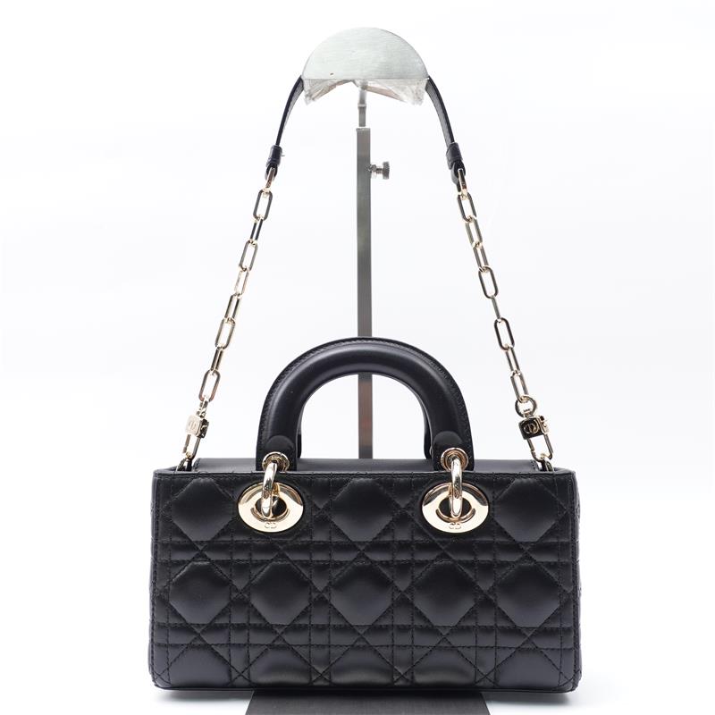 Pre-owned Dior Lady Black Lambskin Shoulder Bag