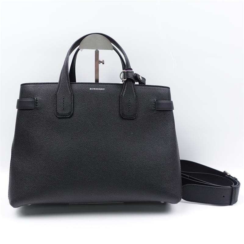 Burberry The Banner Black Calfskin Tote Bag