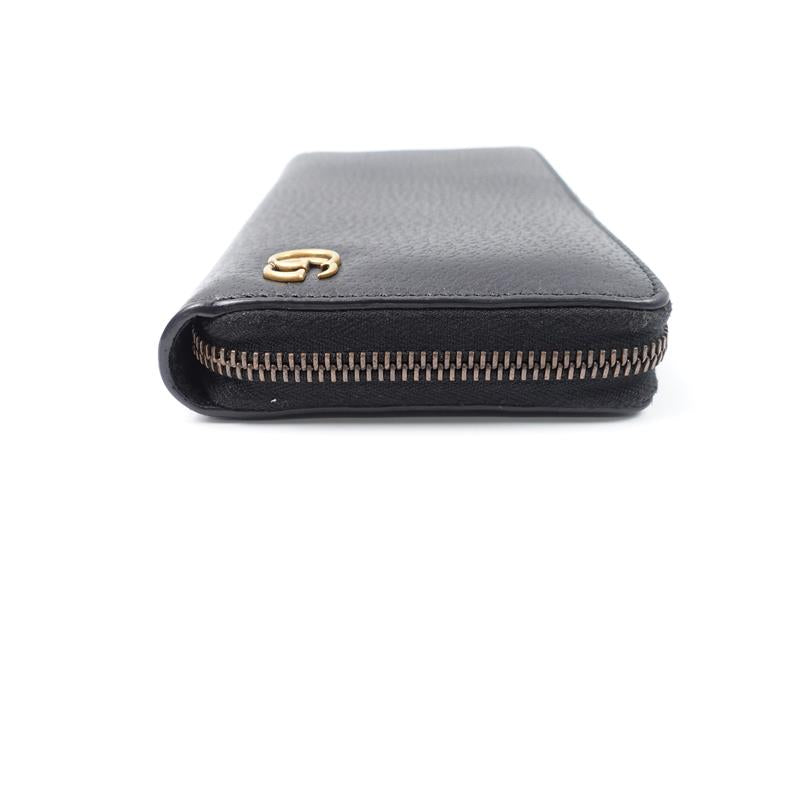 Pre-owned Gucci Black Calfskin Long Wallet