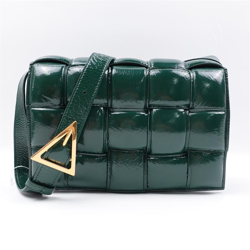 Bottega Veneta Green Patent Leather Cross Body Bag